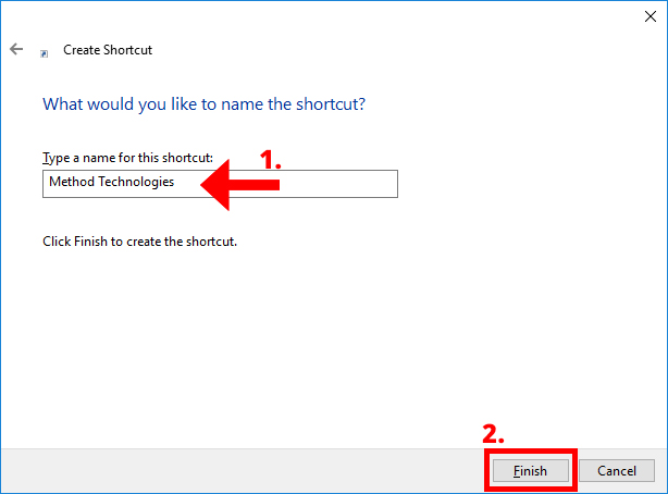Type in a nickname for your shortcut to easily remember