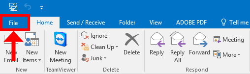 Click on File within Outlook